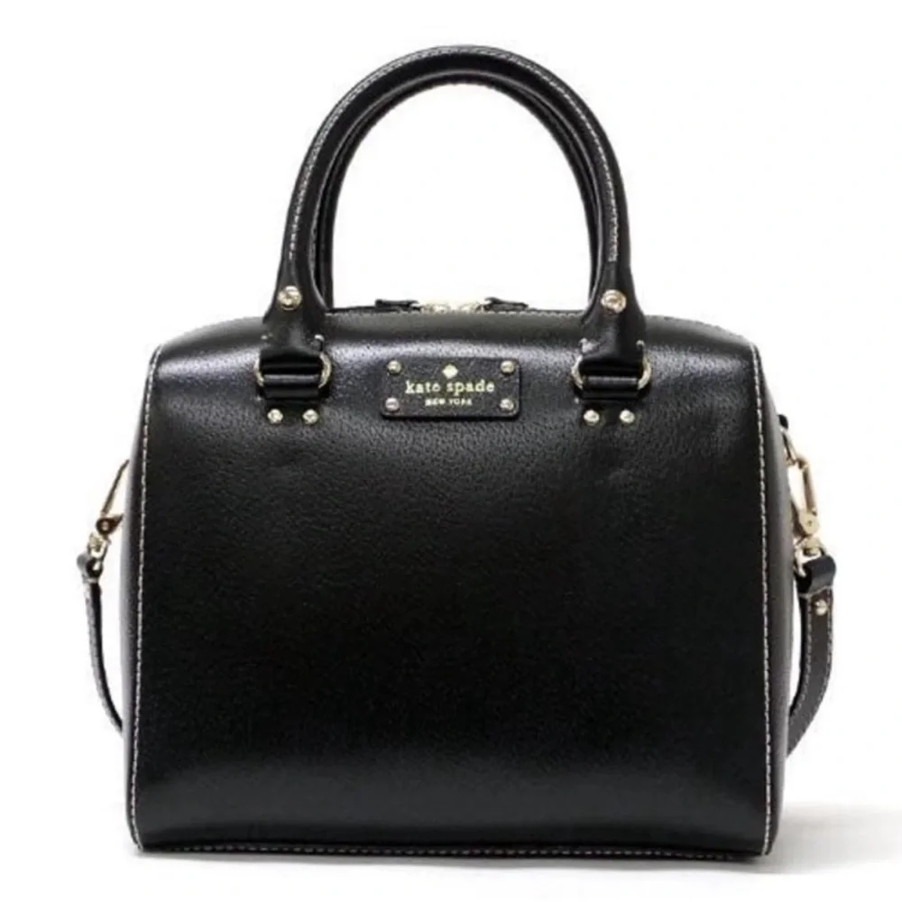 Kate Spade 100% cow leather Wellesley Alessa black small satchel